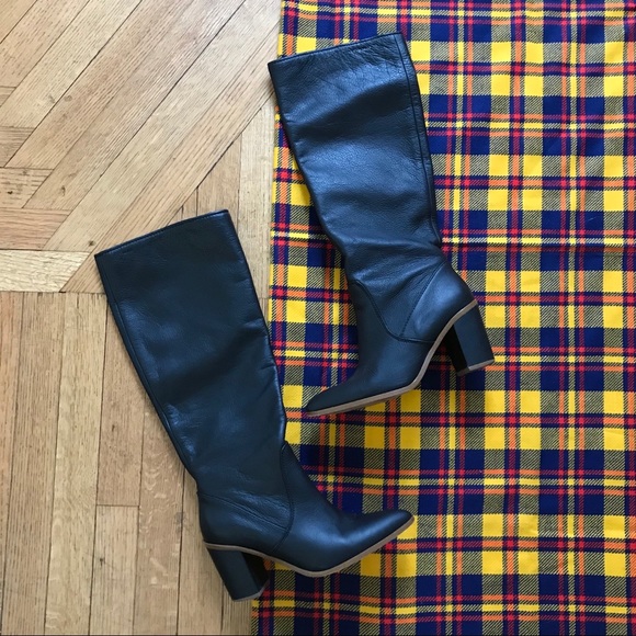 1. State Paiton Black Leather Knee High Boots - Picture 2 of 8